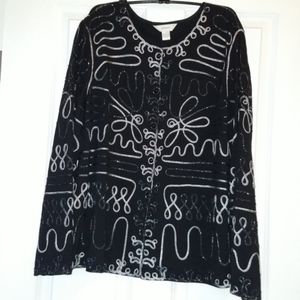 Silver Metallic Embellished Jacket
